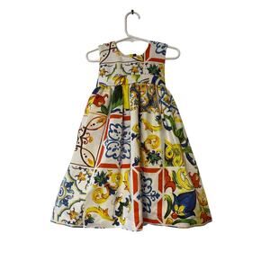 Bognar & Piccolini NWT Girls Size 2 Italian Print Whimsical Sleeveless Dress